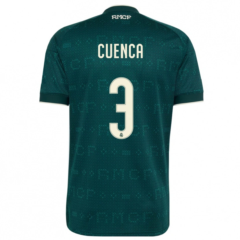 Danxen Kinder David Cuenca #3 Dunkelgrauweiß Auswärtstrikot Trikot 2026/27 T-Shirt