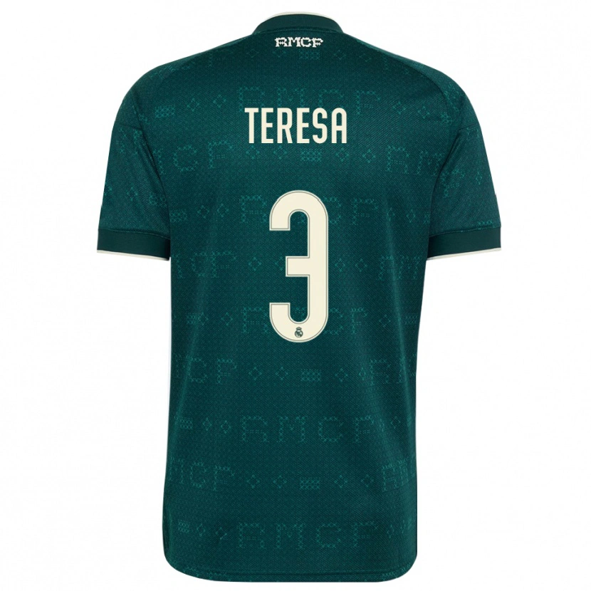Danxen Kinder Teresa Abelleira #3 Dunkelgrauweiß Auswärtstrikot Trikot 2026/27 T-Shirt