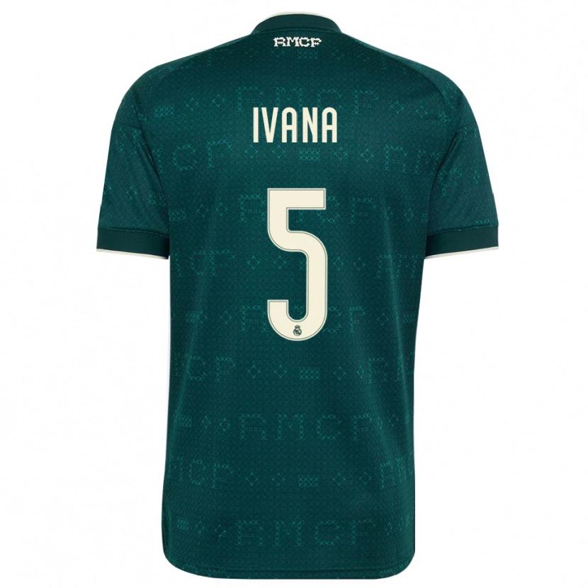 Danxen Kinder Ivana Andres #5 Dunkelgrauweiß Auswärtstrikot Trikot 2026/27 T-Shirt