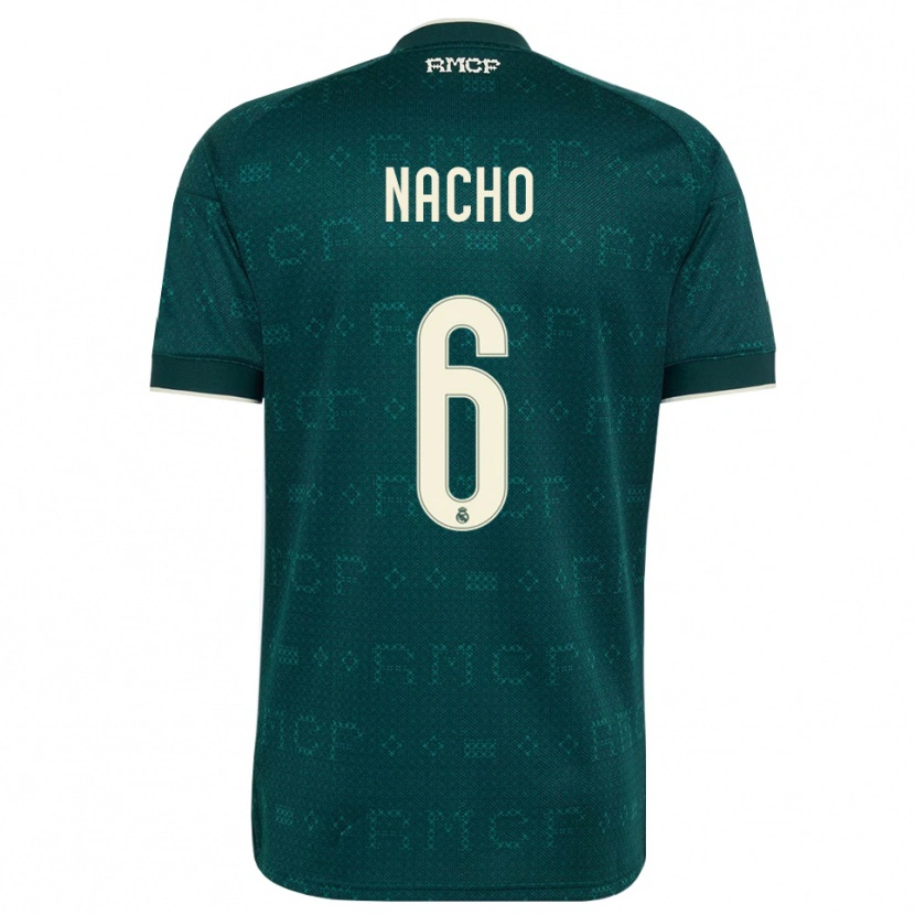 Danxen Kinder Nacho Fernandez #6 Dunkelgrauweiß Auswärtstrikot Trikot 2026/27 T-Shirt