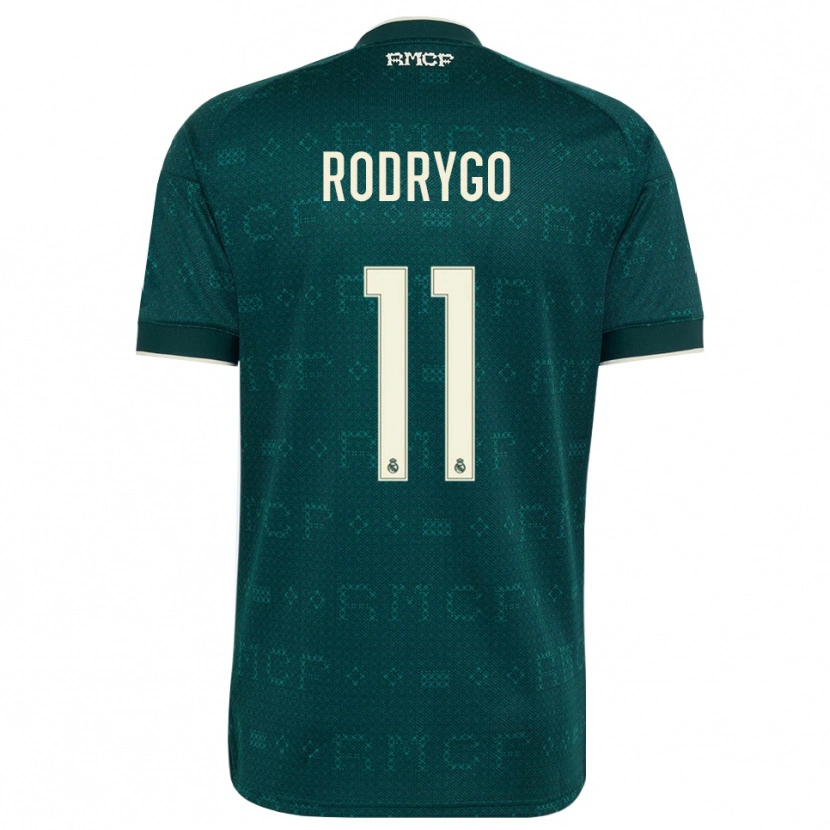 Danxen Kinder Rodrygo Silva De Goes #11 Dunkelgrauweiß Auswärtstrikot Trikot 2026/27 T-Shirt