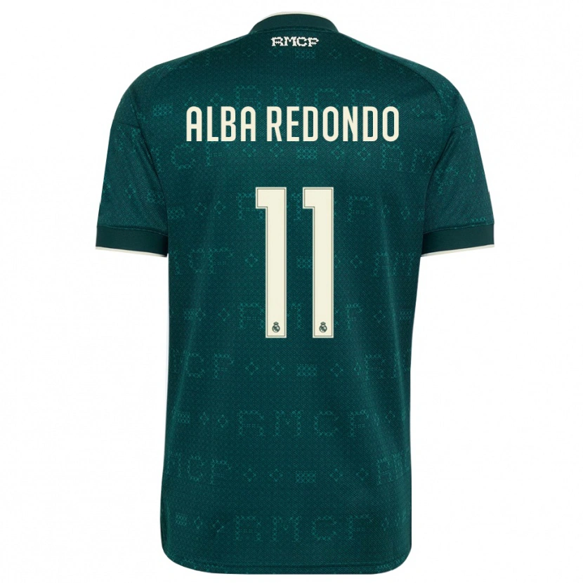 Danxen Kinder Alba Redondo #11 Dunkelgrauweiß Auswärtstrikot Trikot 2026/27 T-Shirt