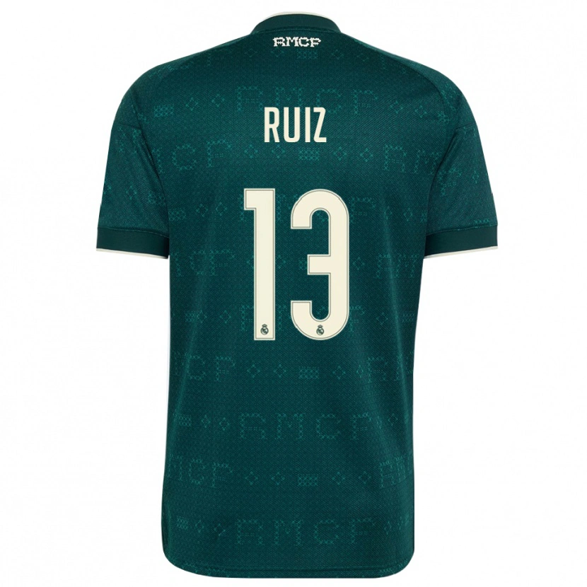 Danxen Kinder Guillermo Ruiz #13 Dunkelgrauweiß Auswärtstrikot Trikot 2026/27 T-Shirt