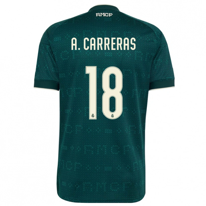Danxen Kinder Álvaro Carreras #18 Dunkelgrauweiß Auswärtstrikot Trikot 2026/27 T-Shirt
