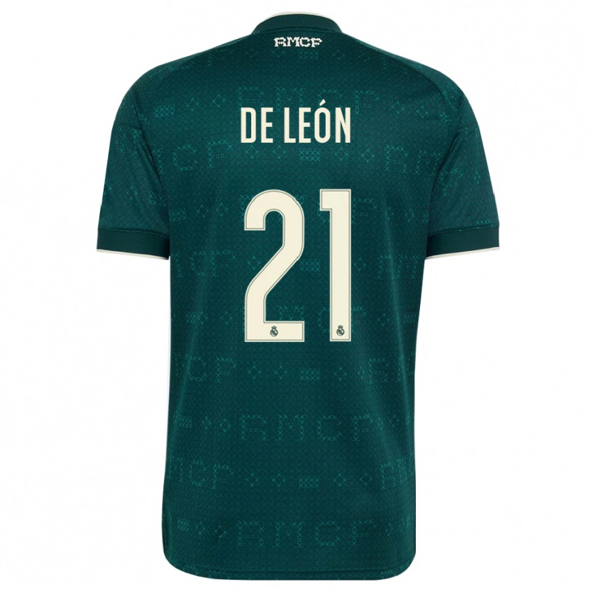 Danxen Kinder Jeremy De León #21 Dunkelgrauweiß Auswärtstrikot Trikot 2026/27 T-Shirt