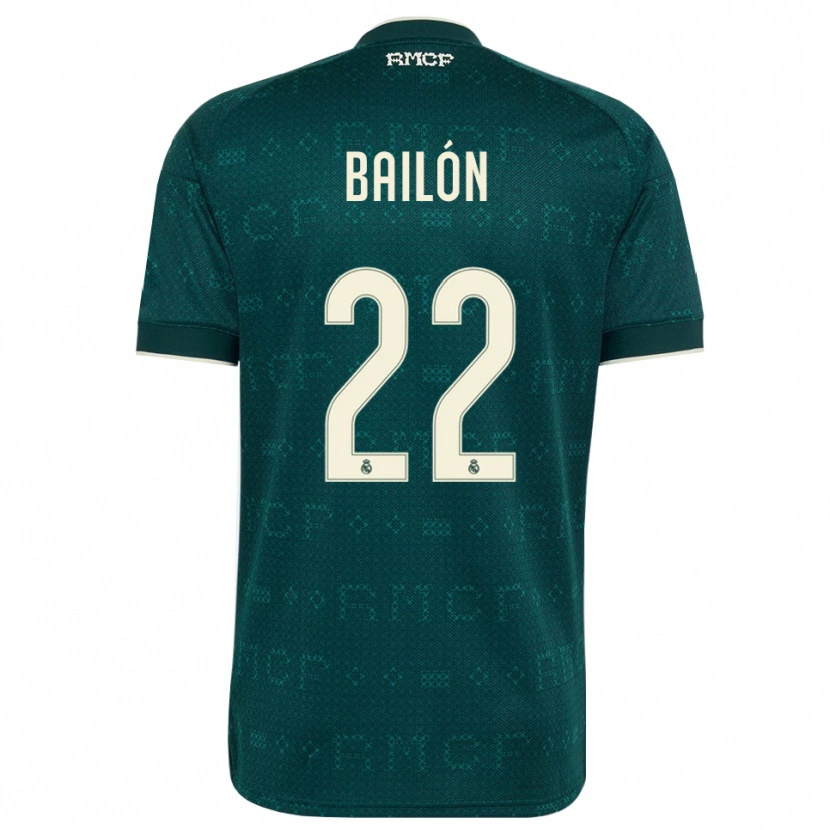 Danxen Kinder Javi Bailón #22 Dunkelgrauweiß Auswärtstrikot Trikot 2026/27 T-Shirt
