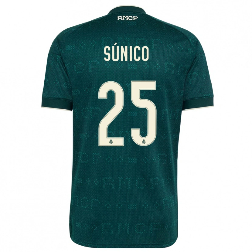 Danxen Kinder Guille Súnico #25 Dunkelgrauweiß Auswärtstrikot Trikot 2026/27 T-Shirt
