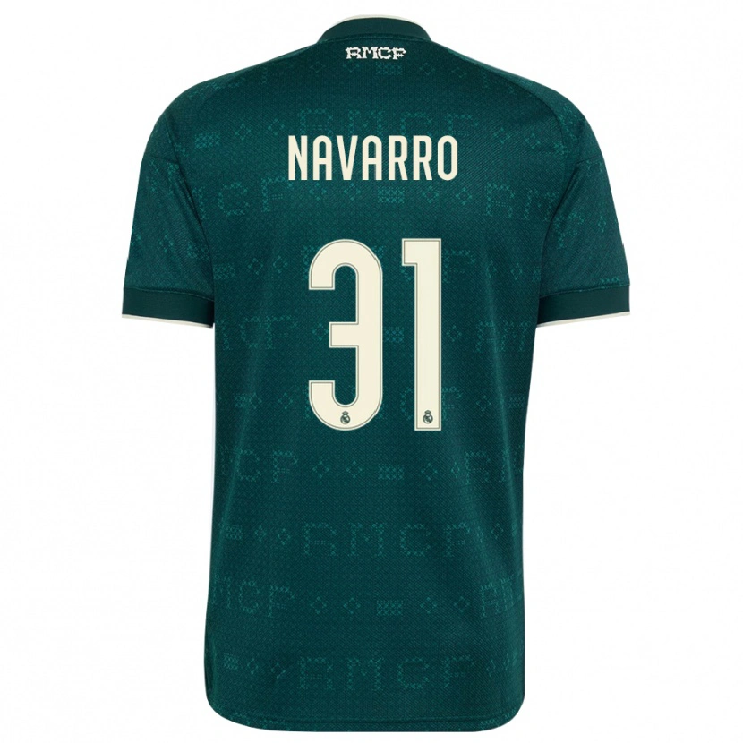 Danxen Kinder Javi Navarro #31 Dunkelgrauweiß Auswärtstrikot Trikot 2026/27 T-Shirt