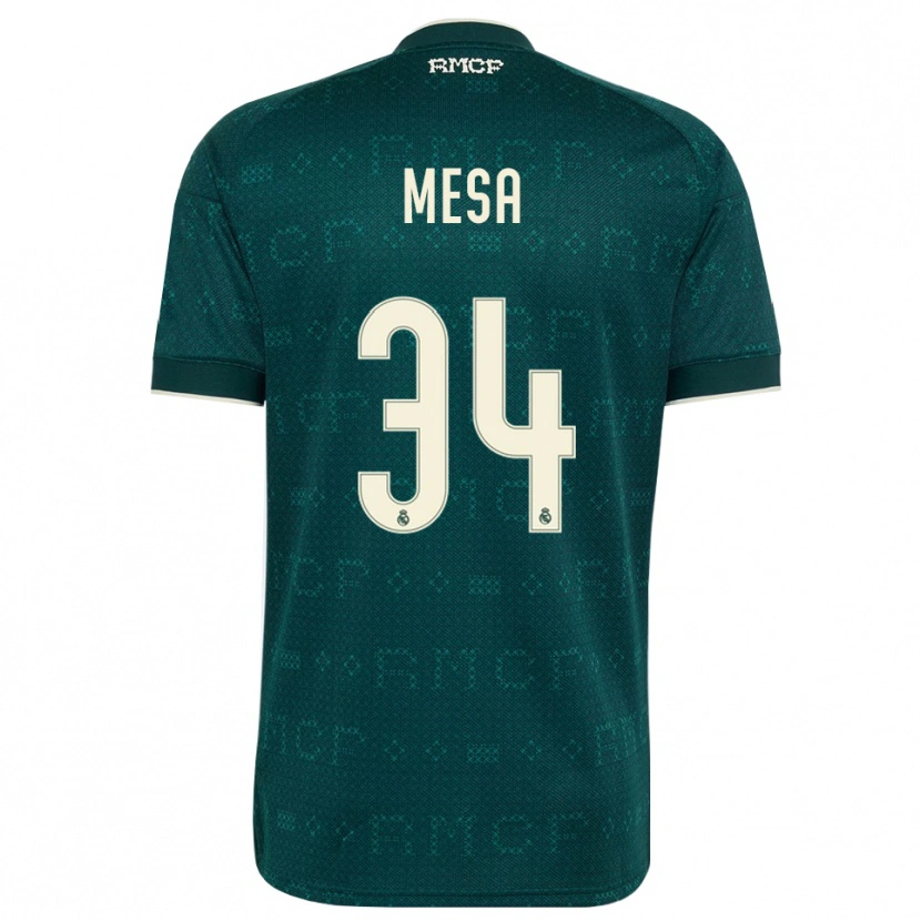 Danxen Kinder Óscar Mesa #34 Dunkelgrauweiß Auswärtstrikot Trikot 2026/27 T-Shirt