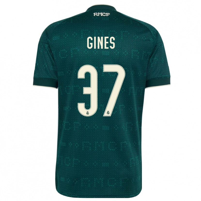 Danxen Kinder Álvaro Ginés #37 Dunkelgrauweiß Auswärtstrikot Trikot 2026/27 T-Shirt