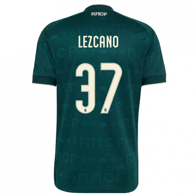 Danxen Kinder Álvaro Lezcano #37 Dunkelgrauweiß Auswärtstrikot Trikot 2026/27 T-Shirt