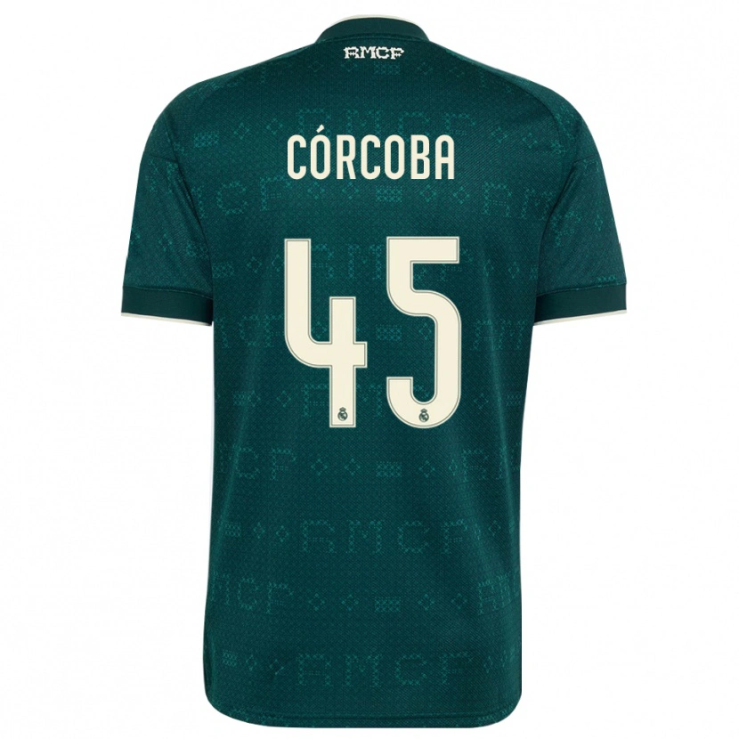 Danxen Kinder Andrés Córcoba #45 Dunkelgrauweiß Auswärtstrikot Trikot 2026/27 T-Shirt