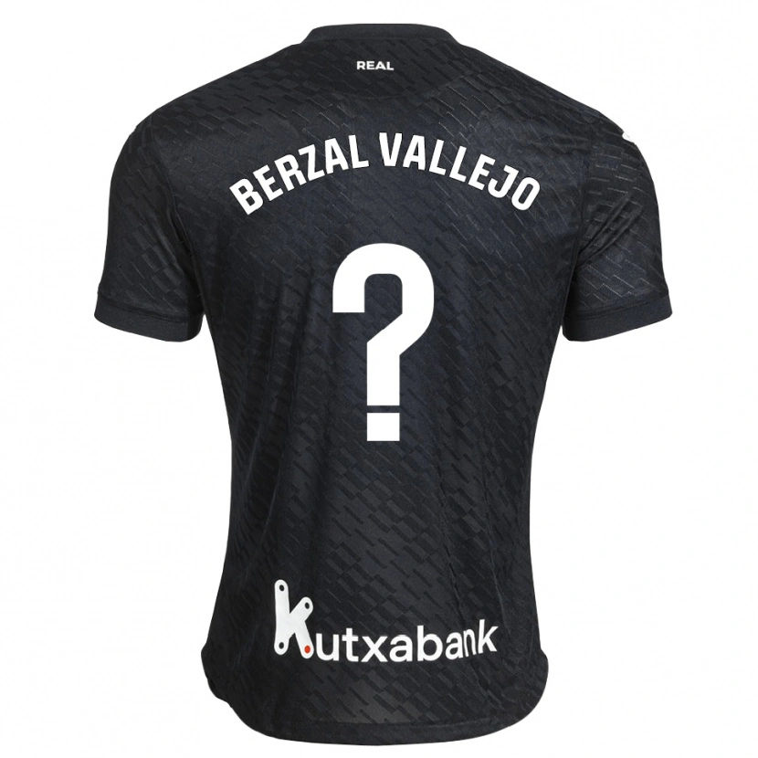 Danxen Kinder Asier Berzal Vallejo #0 Schwarz Weiß Auswärtstrikot Trikot 2026/27 T-Shirt