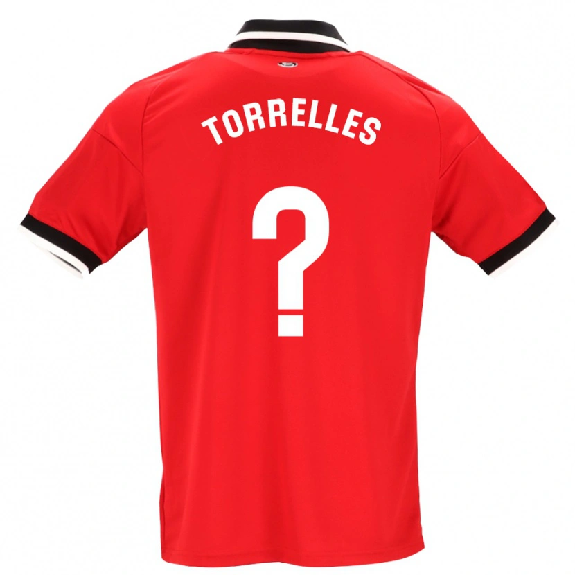 Danxen Kinder Genís Torrelles #0 Schwarz Weiß Rot Auswärtstrikot Trikot 2026/27 T-Shirt