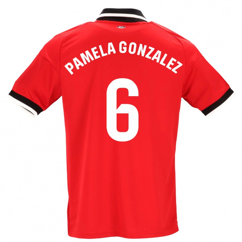 Danxen Kinder Cinthia Pamela González Medina #6 Schwarz Weiß Rot Auswärtstrikot Trikot 2026/27 T-Shirt
