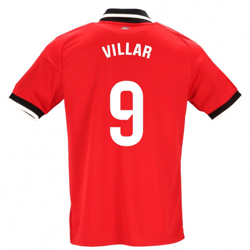 Danxen Kinder Iker Villar #9 Schwarz Weiß Rot Auswärtstrikot Trikot 2026/27 T-Shirt