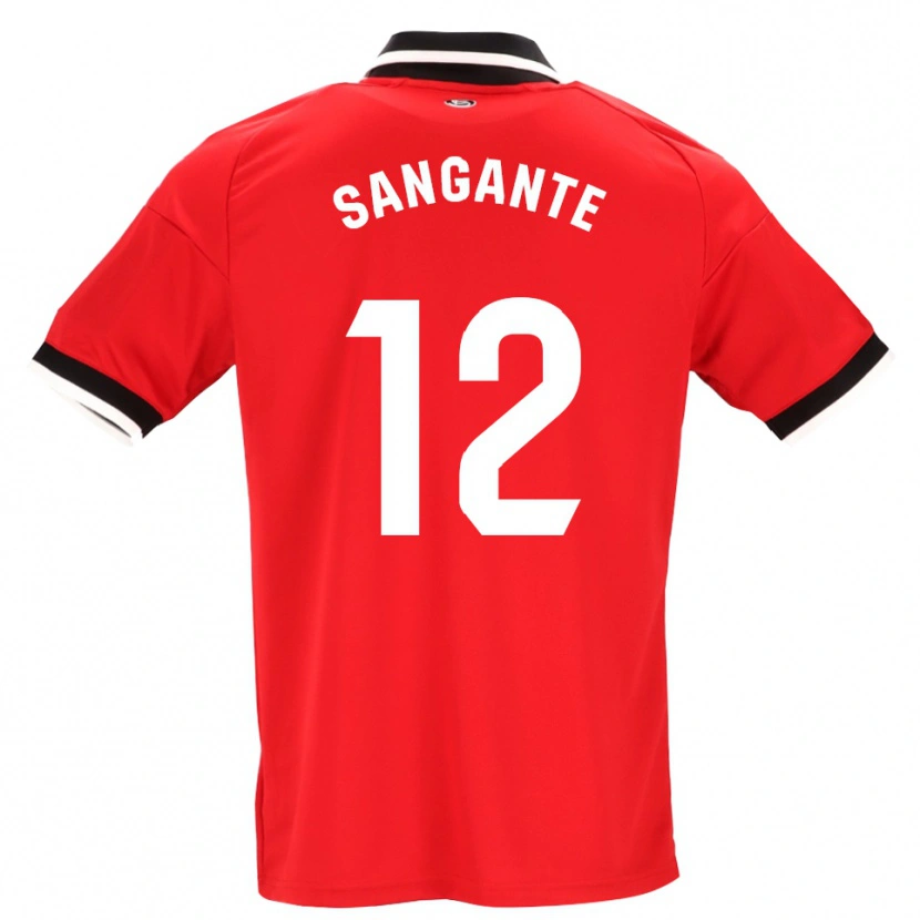 Danxen Kinder Arouna Sangante #12 Schwarz Weiß Rot Auswärtstrikot Trikot 2026/27 T-Shirt