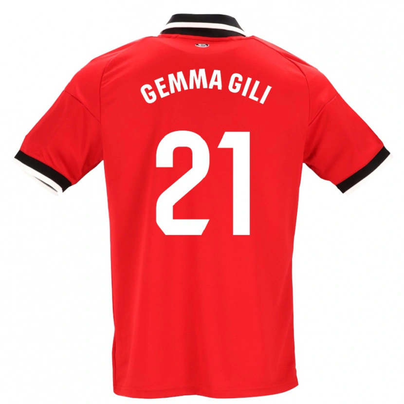 Danxen Kinder Gemma Gili Giner #21 Schwarz Weiß Rot Auswärtstrikot Trikot 2026/27 T-Shirt