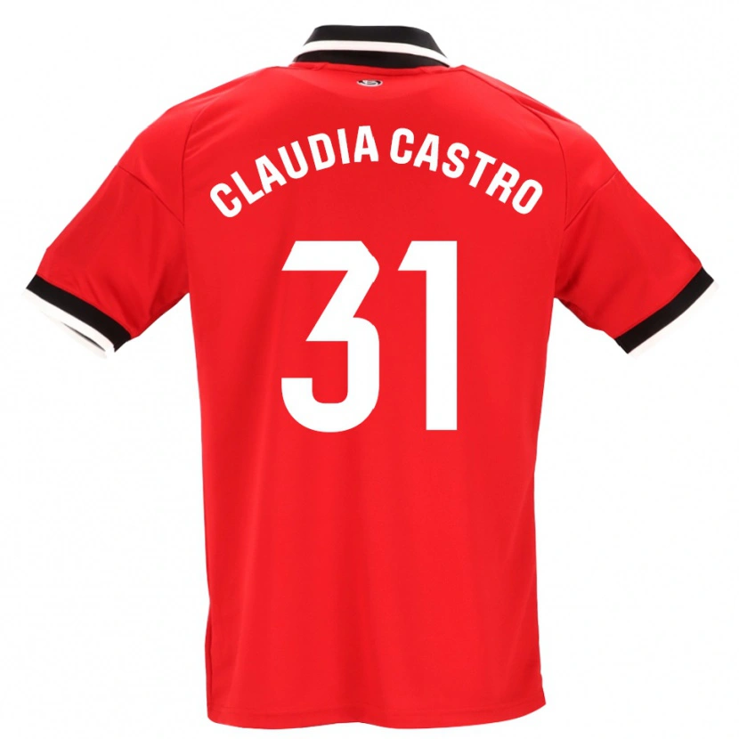 Danxen Kinder Claudia Castro Romero #31 Schwarz Weiß Rot Auswärtstrikot Trikot 2026/27 T-Shirt