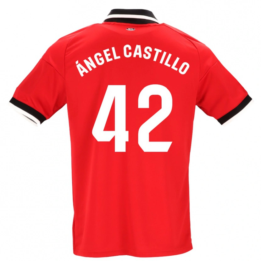 Danxen Kinder Manuel Ángel Castillo #42 Schwarz Weiß Rot Auswärtstrikot Trikot 2026/27 T-Shirt
