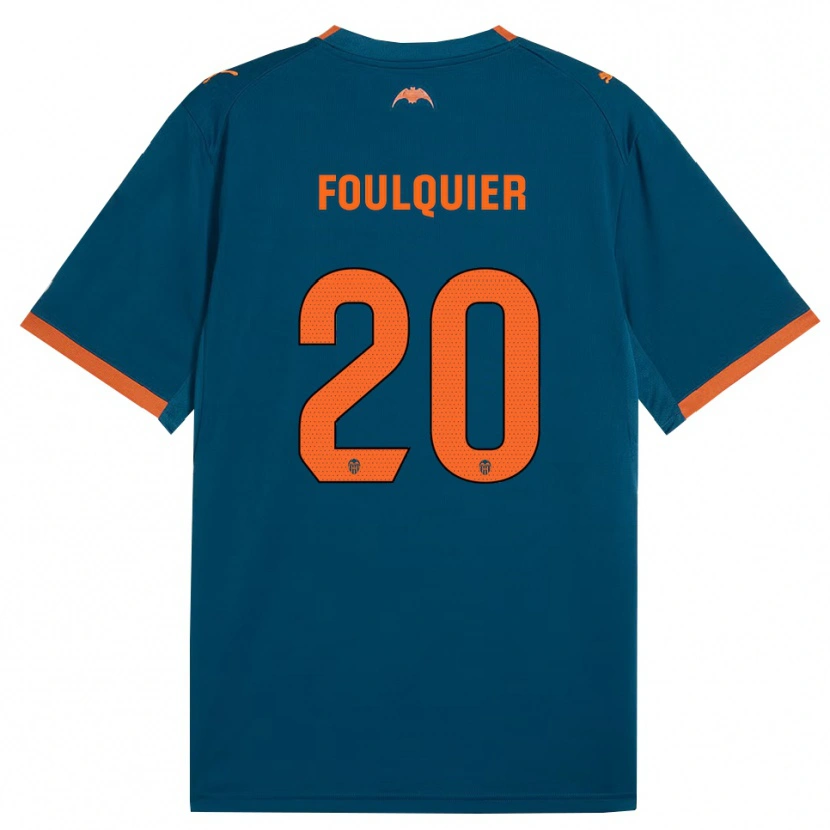 Danxen Kinder Dimitri Foulquier #20 Stahlblau Orange Auswärtstrikot Trikot 2026/27 T-Shirt