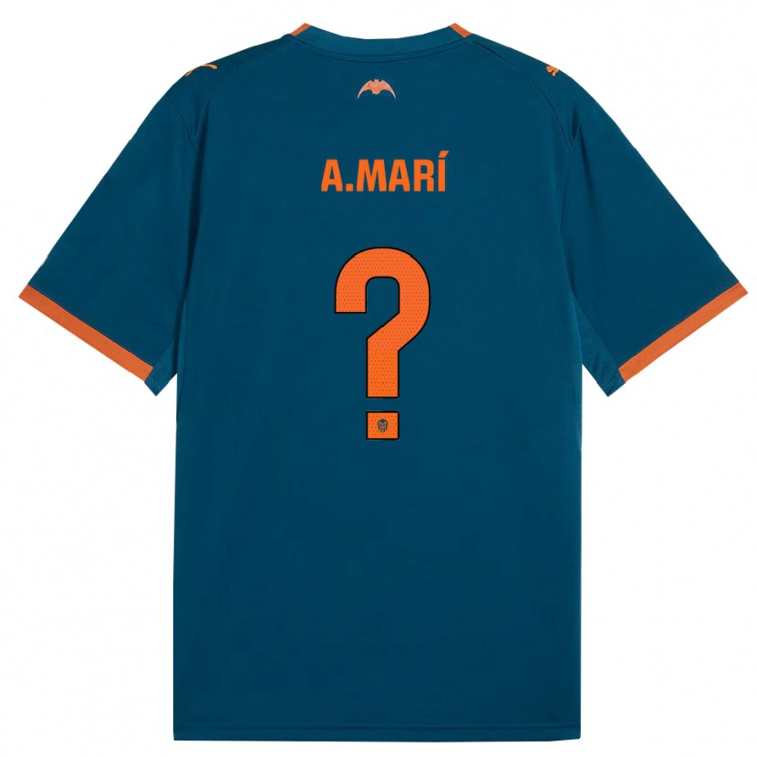 Danxen Kinder Alberto Marí #0 Stahlblau Orange Auswärtstrikot Trikot 2026/27 T-Shirt