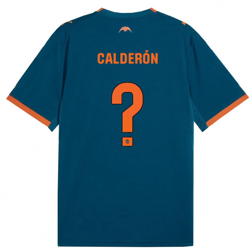 Danxen Kinder Alfonso Calderón #0 Stahlblau Orange Auswärtstrikot Trikot 2026/27 T-Shirt