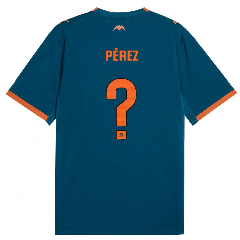 Danxen Kinder Ricar Pérez #0 Stahlblau Orange Auswärtstrikot Trikot 2026/27 T-Shirt