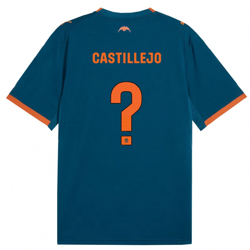 Danxen Kinder Samu Castillejo #0 Stahlblau Orange Auswärtstrikot Trikot 2026/27 T-Shirt