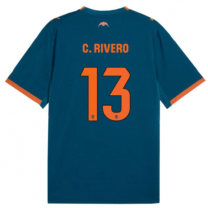Danxen Kinder Cristian Rivero #13 Stahlblau Orange Auswärtstrikot Trikot 2026/27 T-Shirt