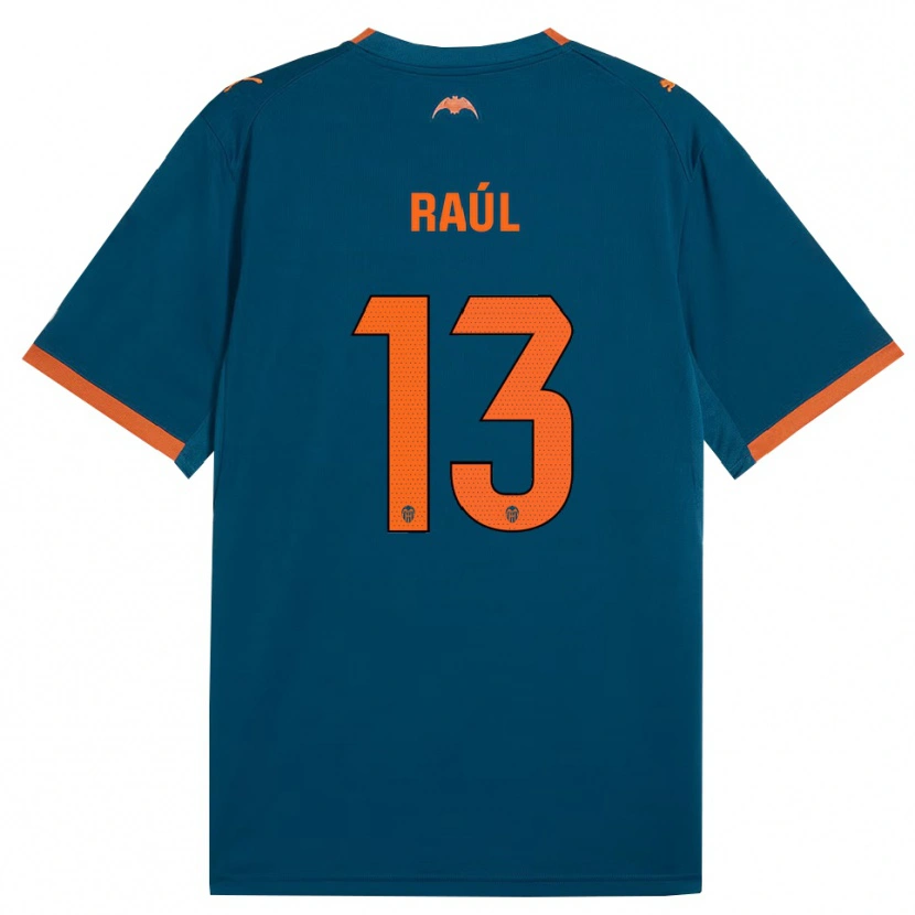 Danxen Kinder Raúl Jiménez #13 Stahlblau Orange Auswärtstrikot Trikot 2026/27 T-Shirt