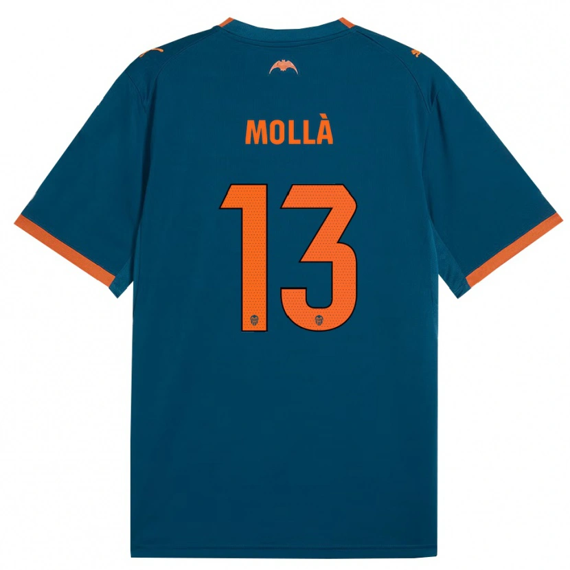 Danxen Kinder Pablo Mollà #13 Stahlblau Orange Auswärtstrikot Trikot 2026/27 T-Shirt