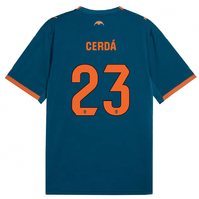 Danxen Kinder Alex Cerdá #23 Stahlblau Orange Auswärtstrikot Trikot 2026/27 T-Shirt