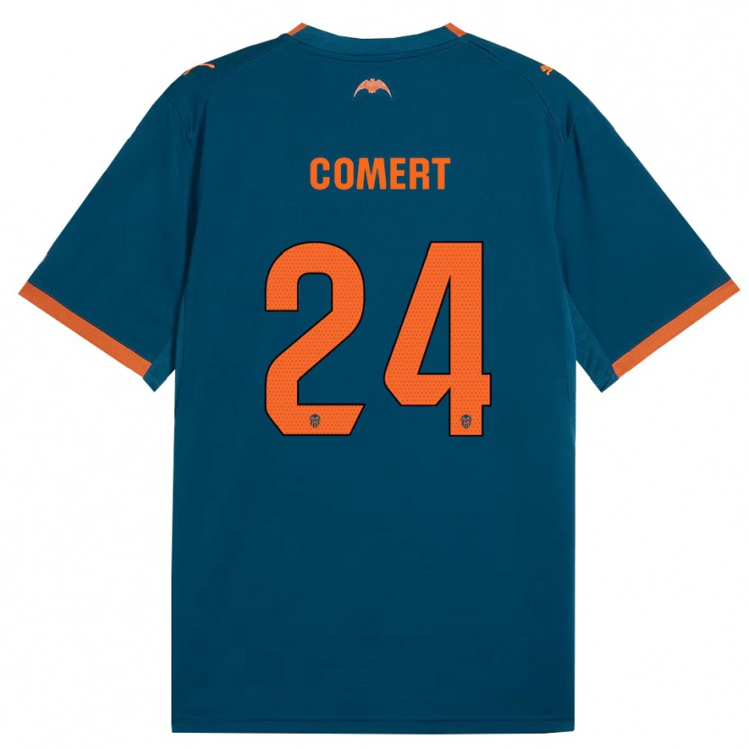 Danxen Kinder Eray Comert #24 Stahlblau Orange Auswärtstrikot Trikot 2026/27 T-Shirt