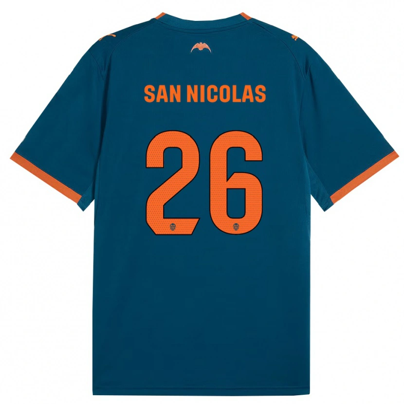 Danxen Kinder Olga San Nicolas #26 Stahlblau Orange Auswärtstrikot Trikot 2026/27 T-Shirt