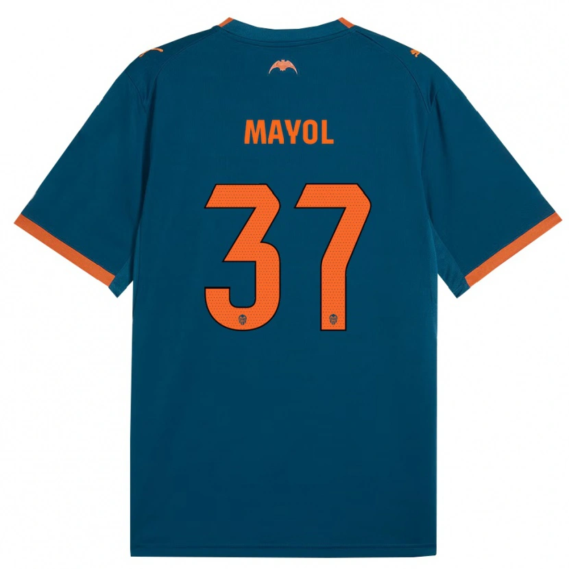 Danxen Kinder Aaron Mayol #37 Stahlblau Orange Auswärtstrikot Trikot 2026/27 T-Shirt