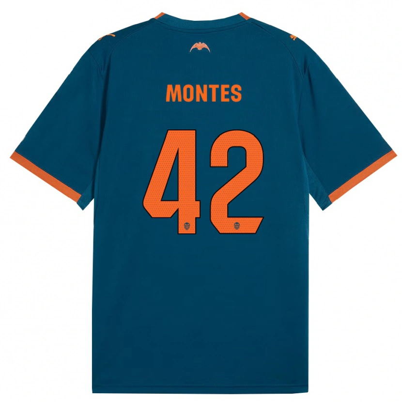 Danxen Kinder Jan Montes #42 Stahlblau Orange Auswärtstrikot Trikot 2026/27 T-Shirt