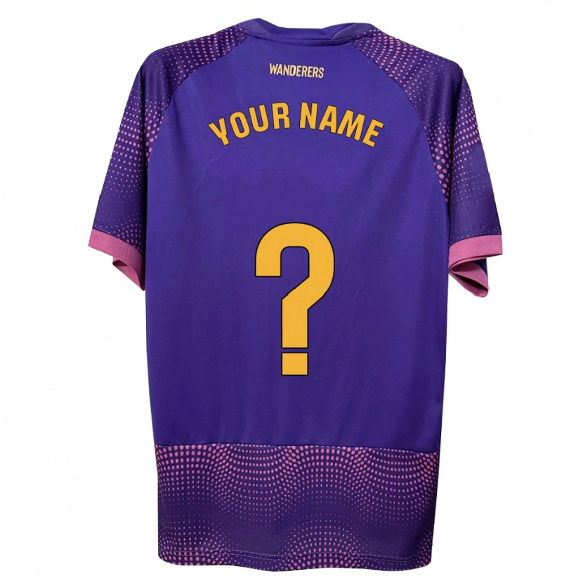 Danxen Kinder Ihren Namen #0 Lila Weiß Rosa Auswärtstrikot Trikot 2026/27 T-Shirt