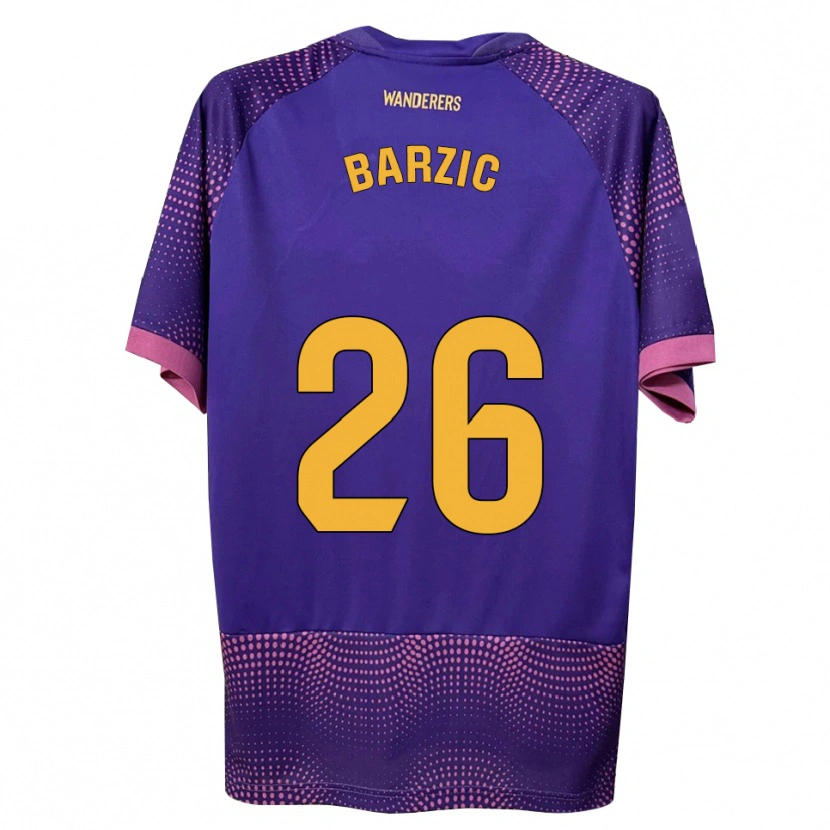 Danxen Kinder Matia Barzic #26 Lila Weiß Rosa Auswärtstrikot Trikot 2026/27 T-Shirt