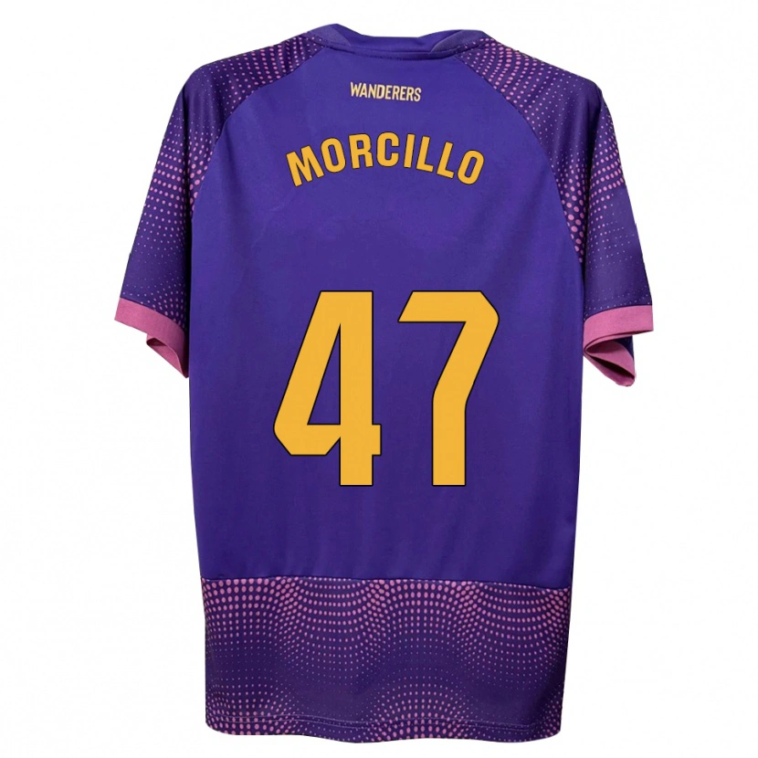 Danxen Kinder Javi Morcillo #47 Lila Weiß Rosa Auswärtstrikot Trikot 2026/27 T-Shirt
