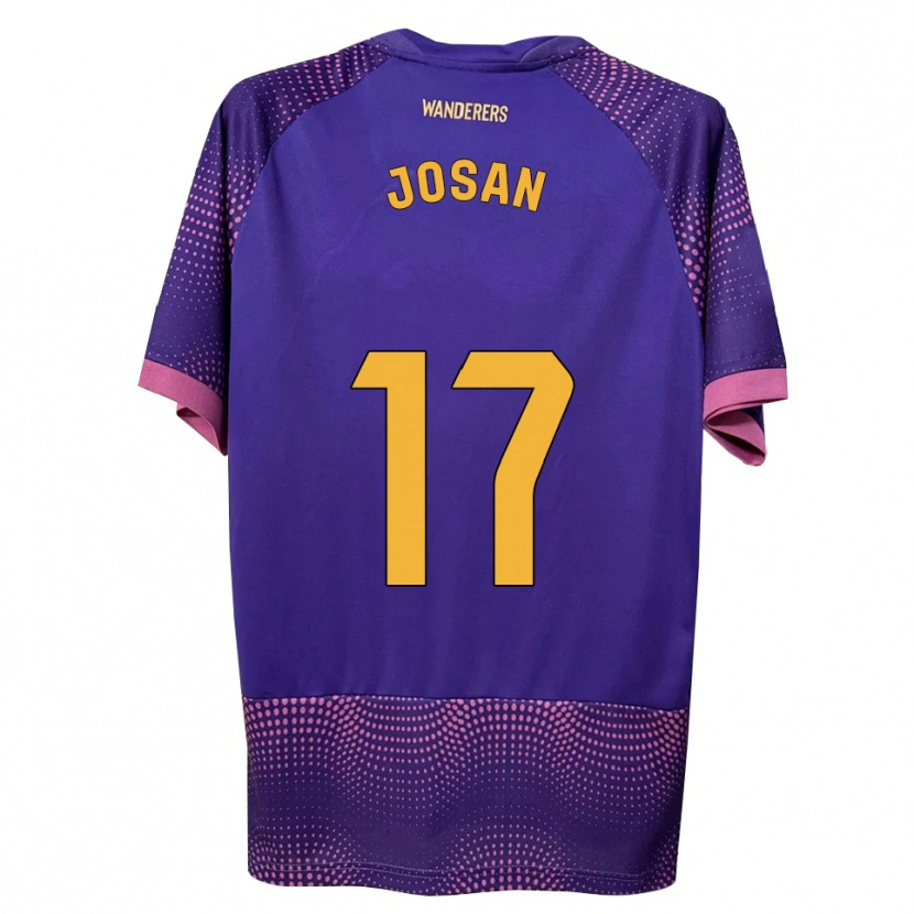 Danxen Kinder José Antonio Ferrández Pomares #17 Lila Weiß Rosa Auswärtstrikot Trikot 2026/27 T-Shirt