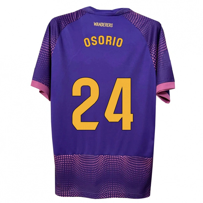 Danxen Kinder Abiel Osorio #24 Lila Weiß Rosa Auswärtstrikot Trikot 2026/27 T-Shirt