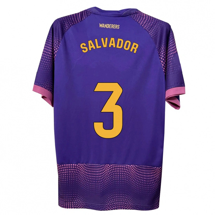 Danxen Kinder Nico Salvador #3 Lila Weiß Rosa Auswärtstrikot Trikot 2026/27 T-Shirt