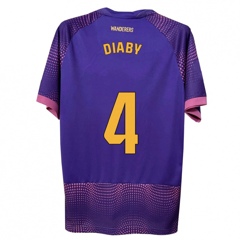 Danxen Kinder Bambo Diaby #4 Lila Weiß Rosa Auswärtstrikot Trikot 2026/27 T-Shirt