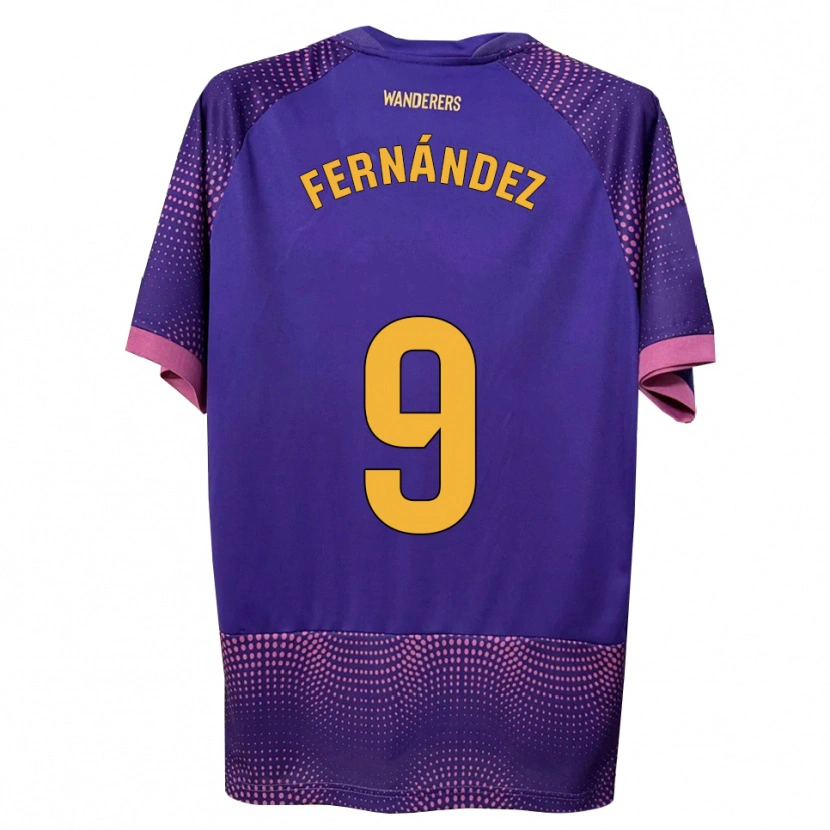 Danxen Kinder Ismael Fernández #9 Lila Weiß Rosa Auswärtstrikot Trikot 2026/27 T-Shirt