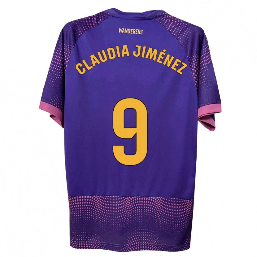 Danxen Kinder Claudia Jiménez Gutiérrez #9 Lila Weiß Rosa Auswärtstrikot Trikot 2026/27 T-Shirt