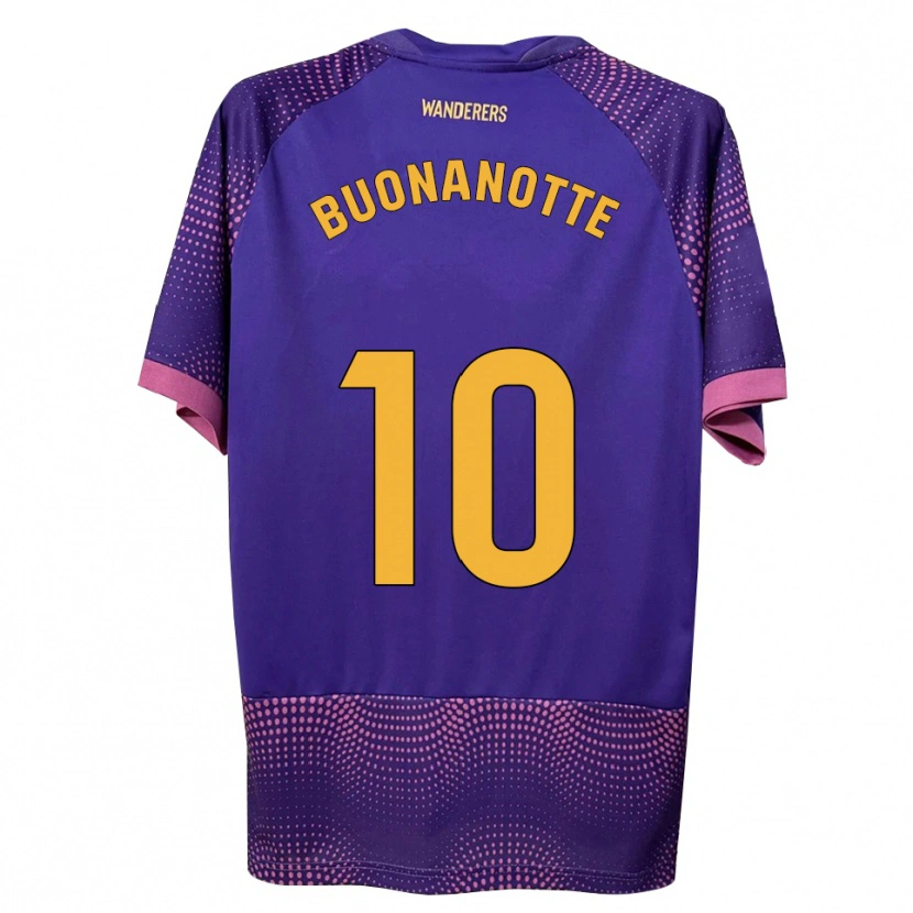 Danxen Kinder Facundo Buonanotte #10 Lila Weiß Rosa Auswärtstrikot Trikot 2026/27 T-Shirt