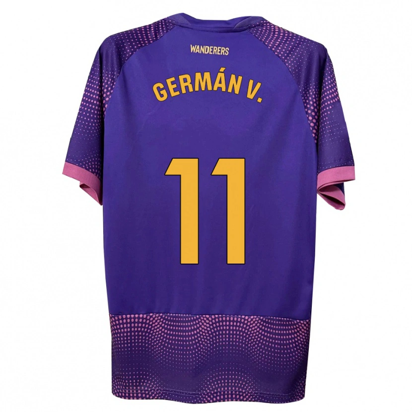 Danxen Kinder Germán Valera #11 Lila Weiß Rosa Auswärtstrikot Trikot 2026/27 T-Shirt
