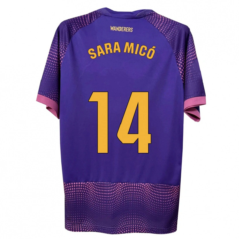 Danxen Kinder Sara Micó #14 Lila Weiß Rosa Auswärtstrikot Trikot 2026/27 T-Shirt