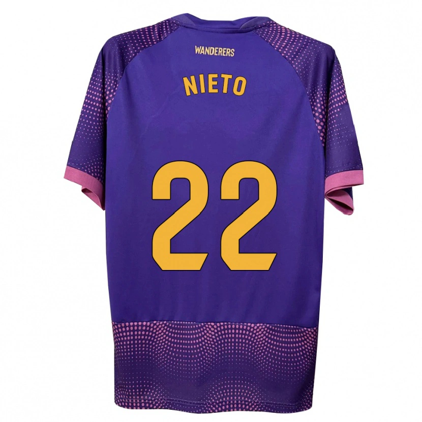 Danxen Kinder Dani Nieto #22 Lila Weiß Rosa Auswärtstrikot Trikot 2026/27 T-Shirt